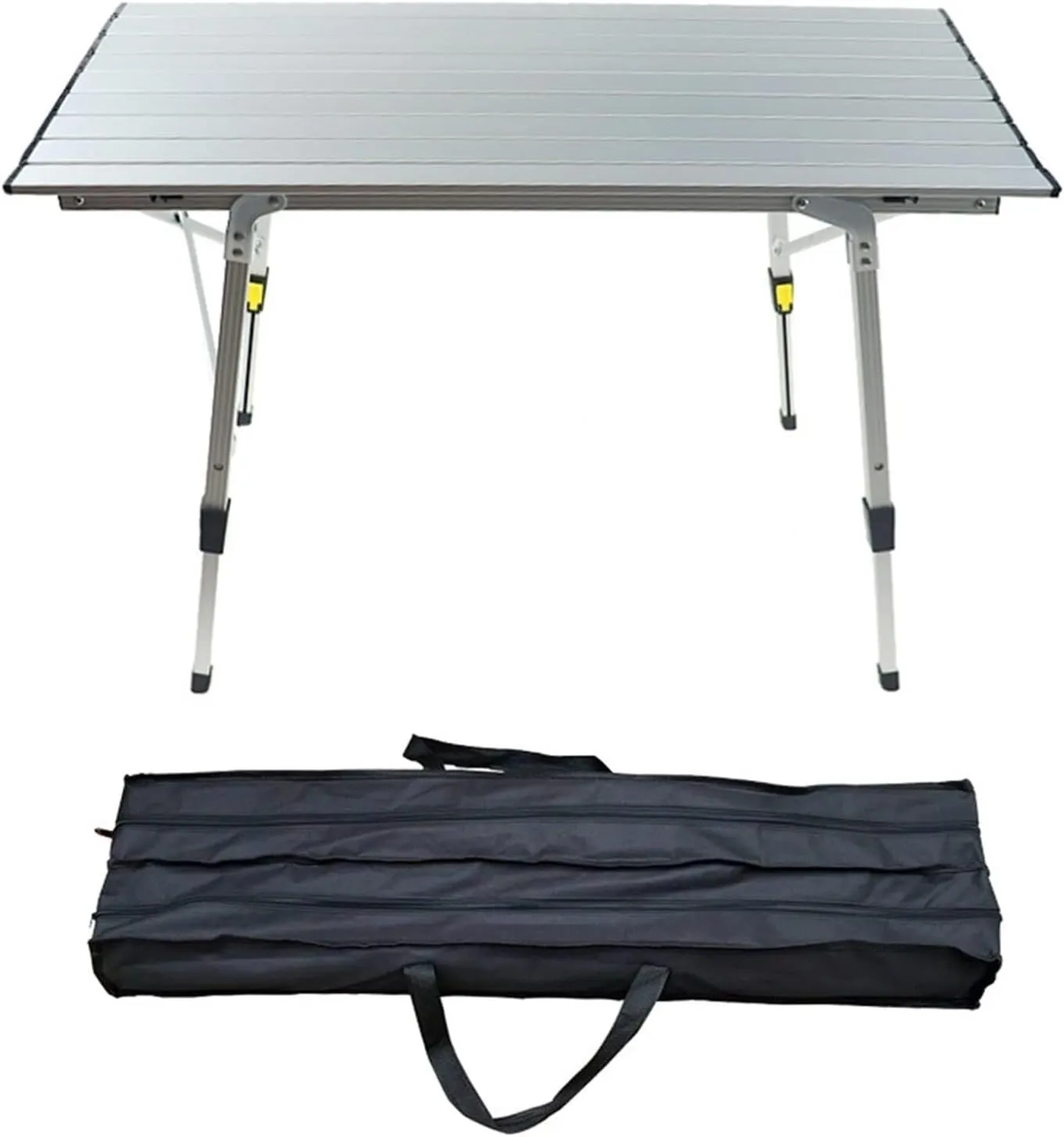 Camp Table Outdoor Folding Aluminum Alloy Picnic Table Waterproof Durable Ultralight Design for Camping, BBQ, Picnic, and Patio (Silver)