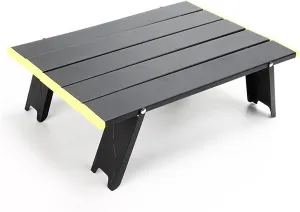 Camp Table Portable Folding Camping Table Foldable Aluminum Alloy Outdoor Dinner Desk Furniture Mini Picnic BBQ Tours Tableware (Color : Mini Silver)