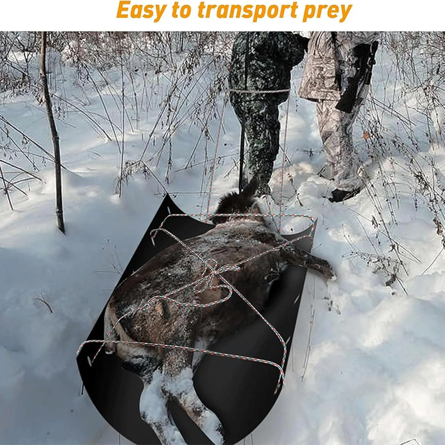 Camping Camping Tow Sled, Heavy Duty Sleds for Hauling, Drag Sleds, Multi-Purpose Utility Sled, Multifunctional Ski Blanket, Game Hauler Sled for Fire Wood, Garden, Work,1 Piece