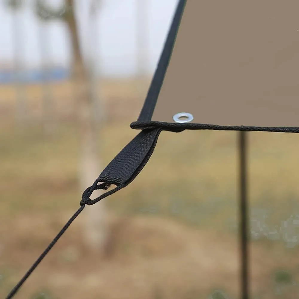 Camping Canopy, Outdoor Camping Hiking Backpacking Tarp Rain Fly Camping Tarp Camping Tarp Waterproof with Poles Waterproof UV Sun Shade for Camping Hiking Travel Picnic Awning