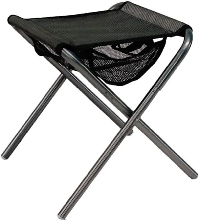 Camping Chair Camping Stool with Mesh Storage Pouch Outdoor Slacker Chair,Camping Folding Chair/Grey/35.5 * 30 * 36Cm