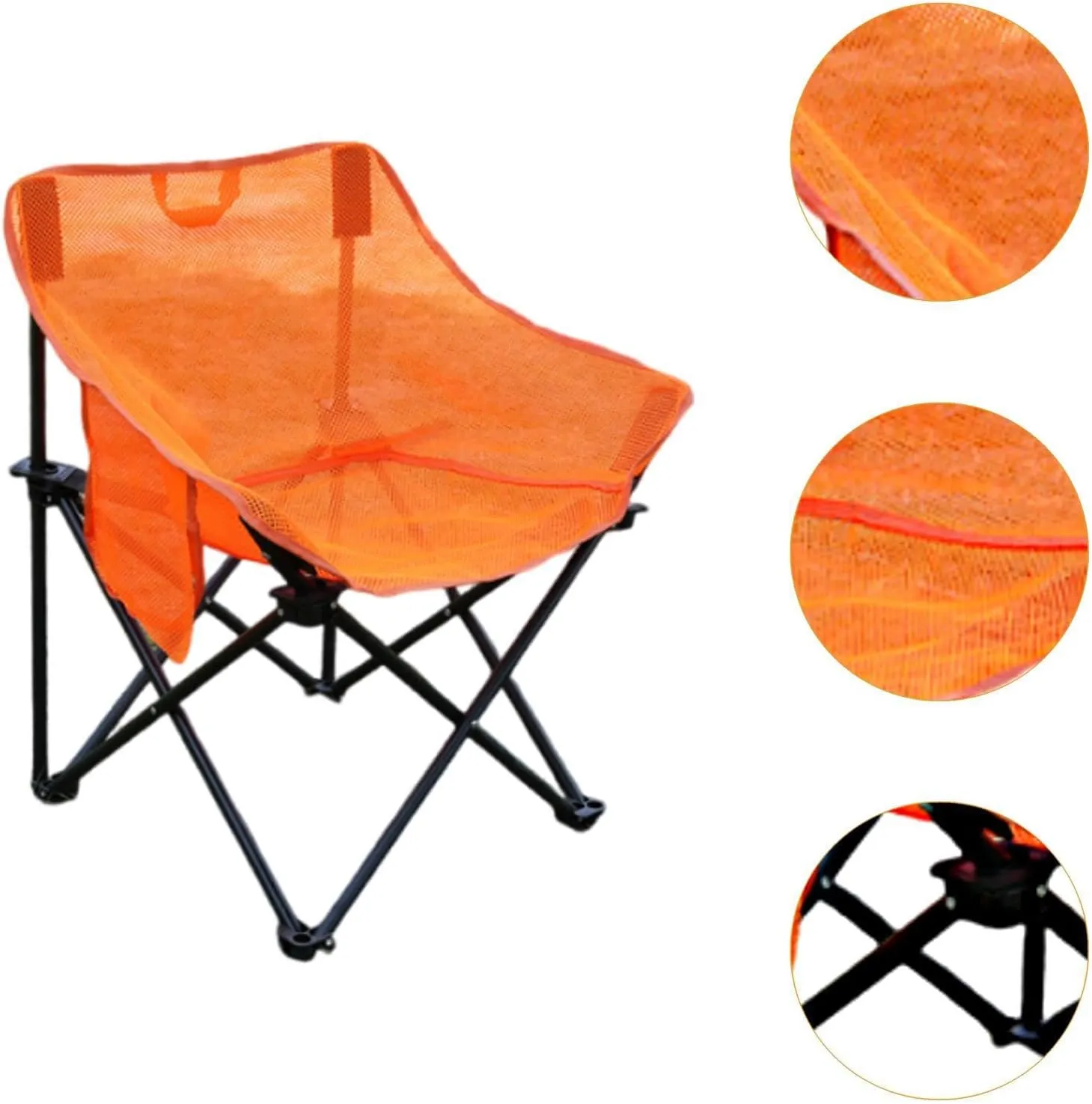 Camping Chair Folding Chair Folded Outdoor Furniture with Storage Bag for Adults for Outside Patio Lawn Yard Sporting Events, Orange