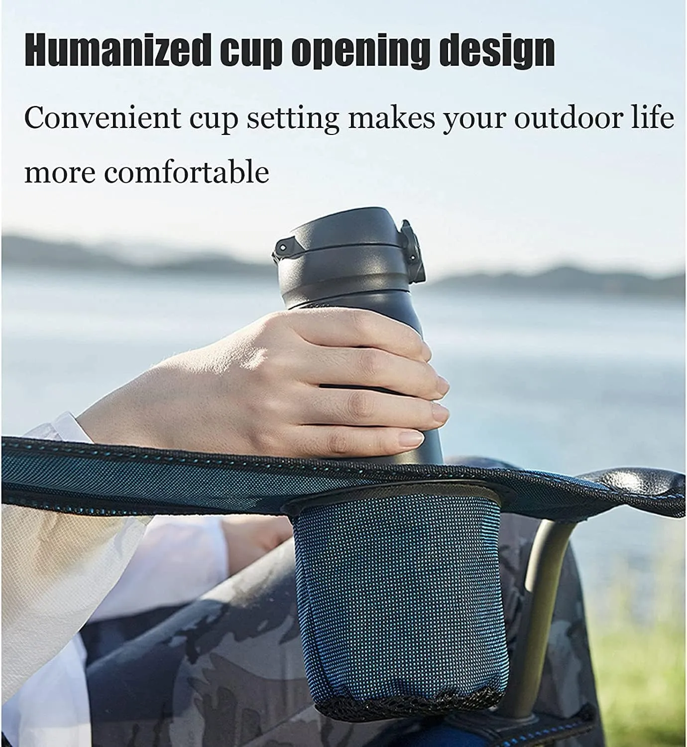 Camping Chair Outdoor Folding Chair Portable Lawn Folding Seat Armchair with Cup Holder Pillow and Carry Bag Leisure Recliner Stool Folding Chair (Color : Blue) (Grün On