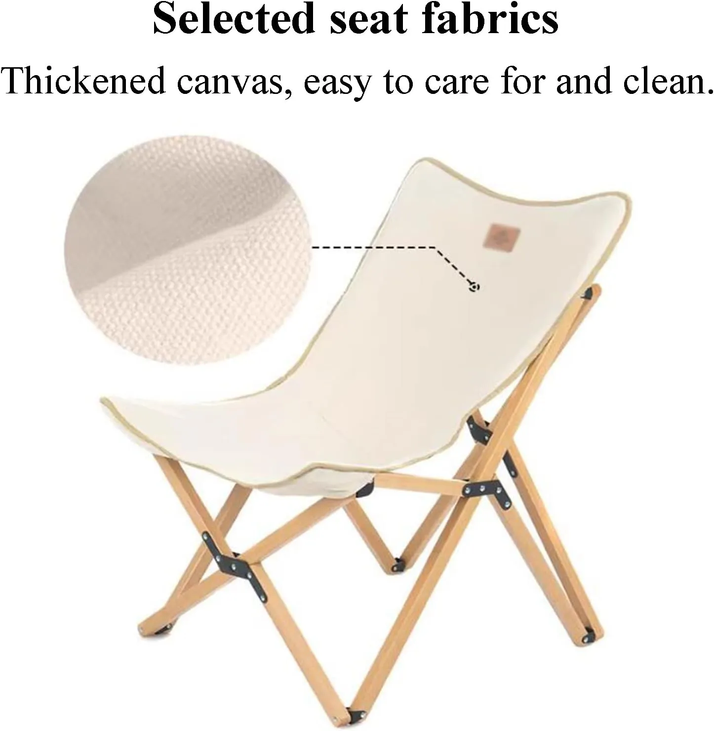 Camping Chairs for Adults Wooden Chair Frame Picnic Chairs Folding Camp Chair Lightweight with Mesh Pocket & Carrying Bag