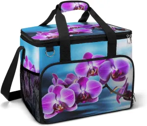 Camping Ice Pack, Beautiful Orchid Print Insulated Cooler Bag Large Capacity Ice Pack Portable Camping Cooler Outdoor Picnic Cooler, style