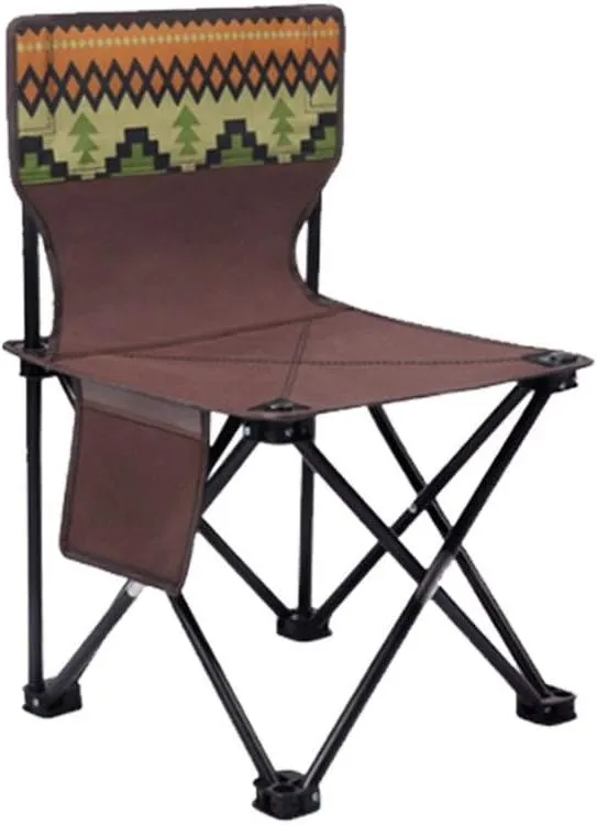 Camping Stool, Small Folding Chair, The Portable Fishing Chair Lightweight Outdoor Camping BBQ Chairs Folding Extended Hiking Garden Ultralight Picnic Seat (Color : Brown L)