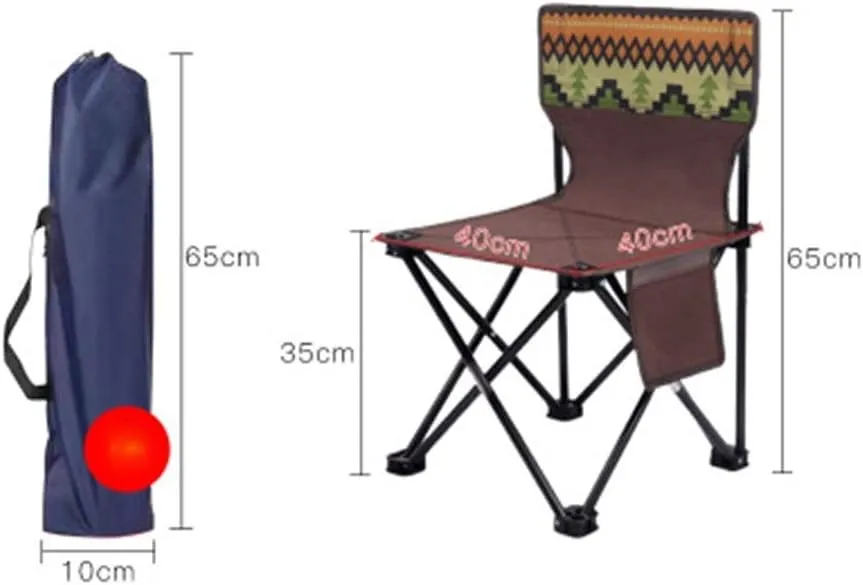 Camping Stool, Small Folding Chair, The Portable Fishing Chair Lightweight Outdoor Camping BBQ Chairs Folding Extended Hiking Garden Ultralight Picnic Seat (Color : Brown L)