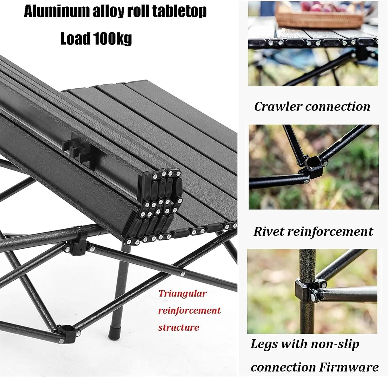 Camping Table Chairs Easy to Store Folding Table and Chair Set, Aluminum Outdoor Camping Picnic Table, Suitable for Courtyard, Beach, Fishing (Color : Package 4)