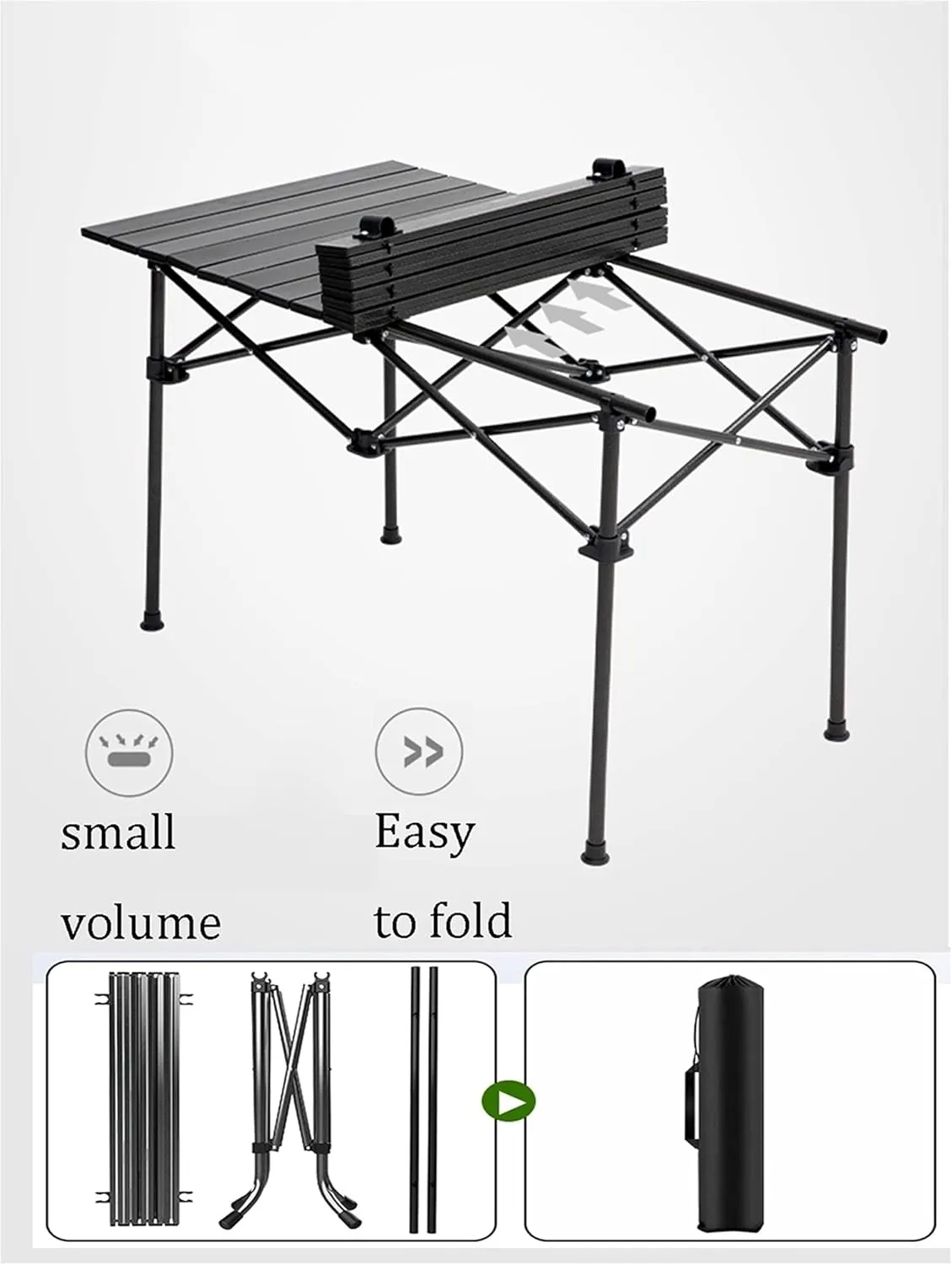 Camping Table Chairs Easy to Store Folding Table and Chair Set, Aluminum Outdoor Camping Picnic Table, Suitable for Courtyard, Beach, Fishing (Color : Package 4)