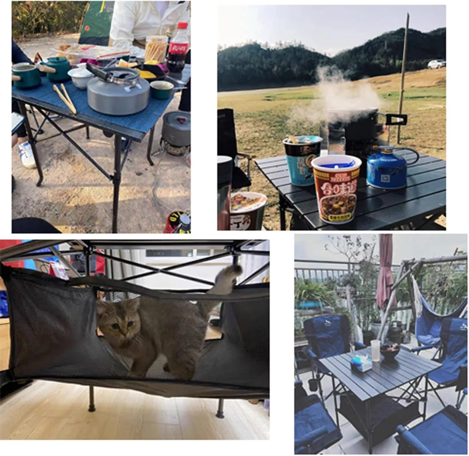 Camping Table Chairs Outdoor Aluminum Alloy Folding and Chair Set, Used for Self-Driving Trip Barbecue Beach Picnic Table, Easy to Carry