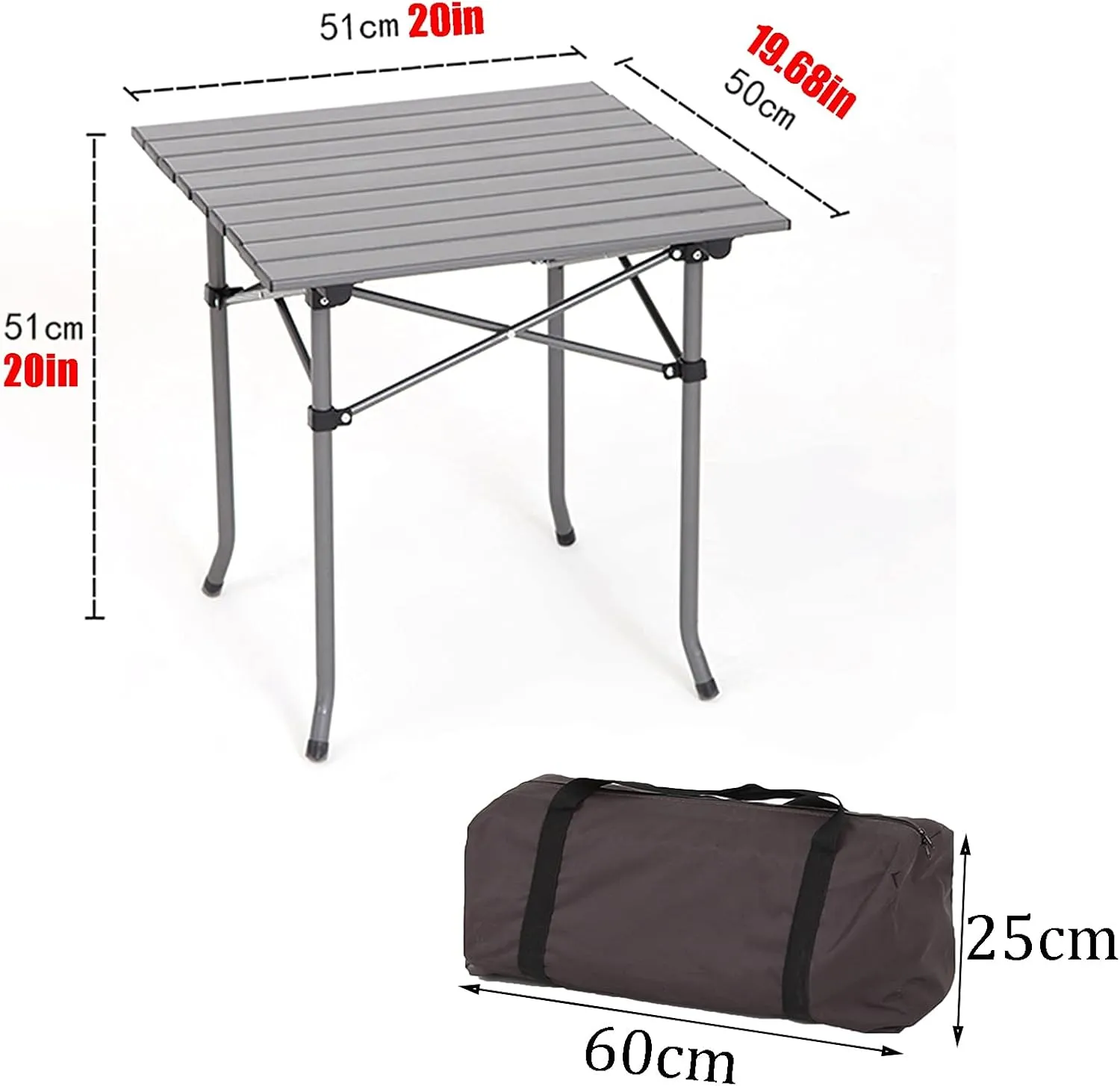 Camping Table Chairs Outdoor Folding Table and Chair Set, Aluminum Alloy Roll Table Top, Suitable for Balcony Garden Fishing Camping Picnic Table (Color : Package 2)