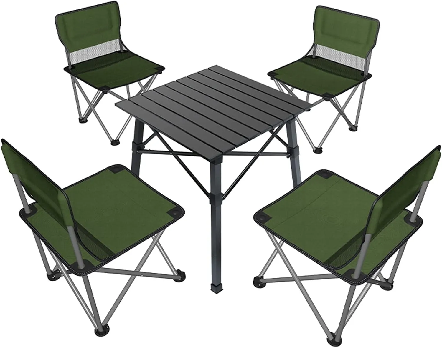 Camping Table Chairs Portable and Chair Set, Aluminum Outdoor Picnic Table, Suitable for Courtyard Barbecue Travel