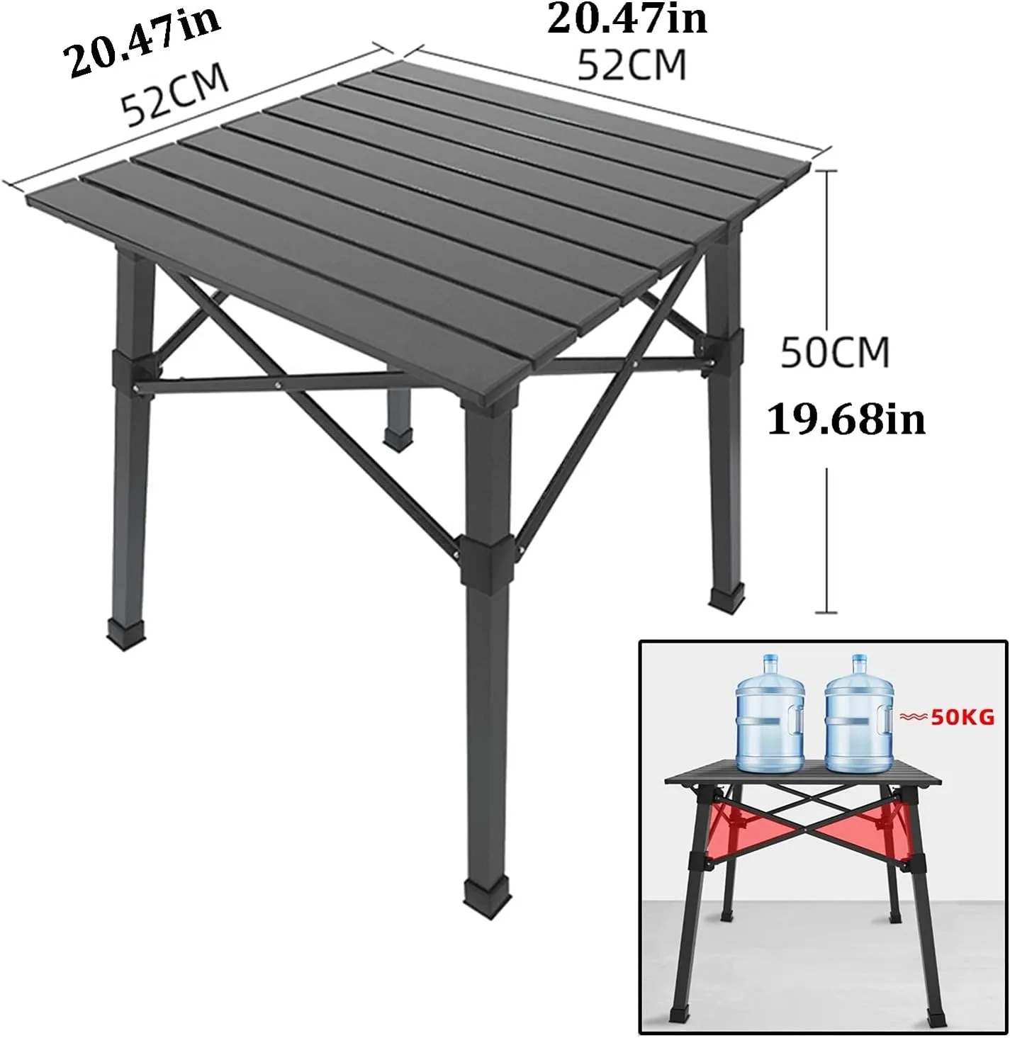 Camping Table Chairs Portable and Chair Set, Aluminum Outdoor Picnic Table, Suitable for Courtyard Barbecue Travel
