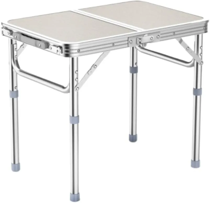 Camping Table Folding Table Outdoor Table Small Folding Table Portable Camping Table with Mesh Holders Lightweight Aluminum Adjustable Height Folding Camping Table