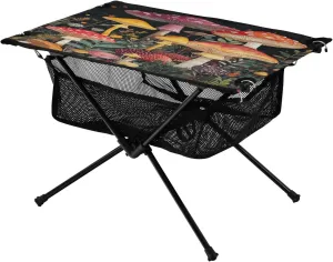 Camping Table Lightweight Portable Folding Table with Mesh Storage Net Mushroom Red Ideal for Camping Hiking Beach Picnic Travel Backyard