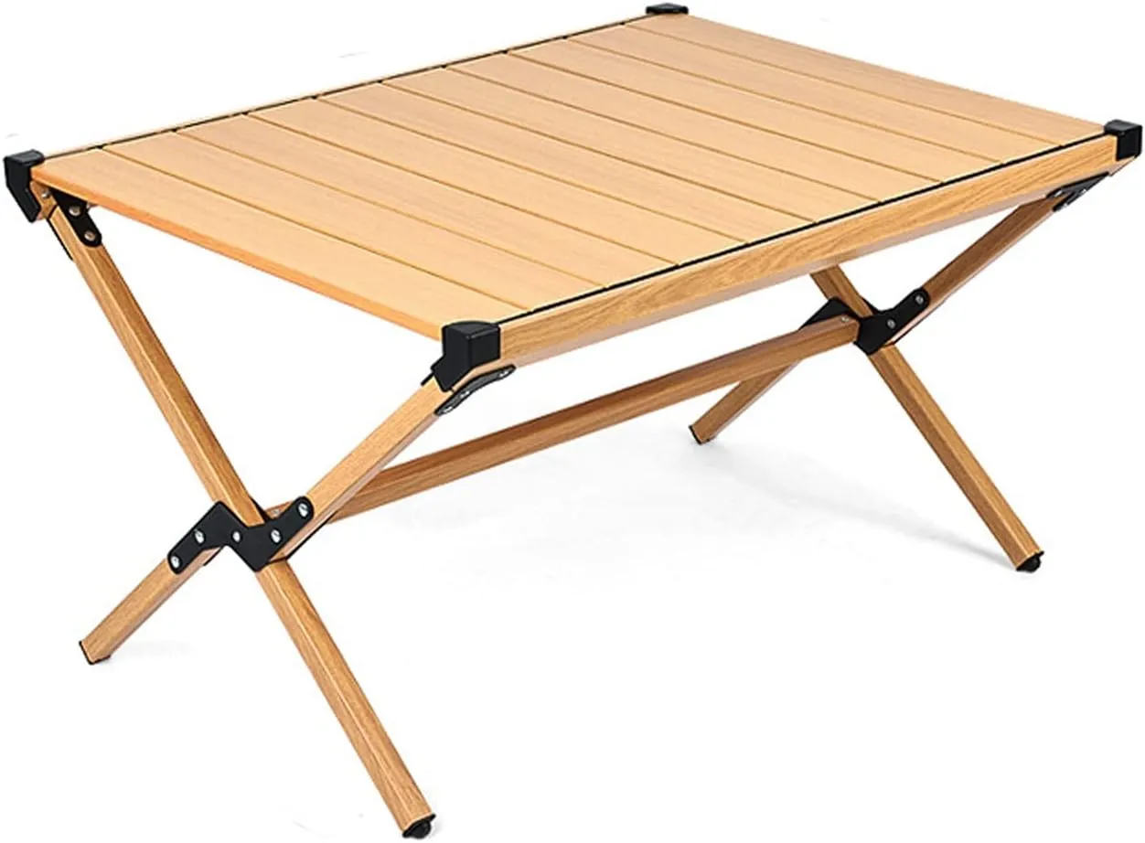 Camping Table Portable Folding Table Ultra Lightweight Folding Camp Table Aluminum Roll Up Table Top with Carry Bag for Outdoor Travel Backyards BBQ