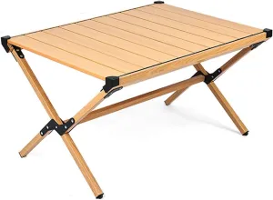 Camping Table Portable Folding Table Ultra Lightweight Folding Camp Table Aluminum Roll Up Table Top with Carry Bag for Outdoor Travel Backyards BBQ