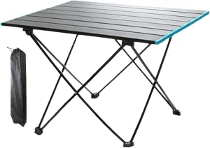 Camping Table, Small Folding Desk, Aluminum Alloy Beach Table, with Carry Bag, Portable and Lightweight, 22.05x16.14x16.14 Inches, for Outdoor Activities