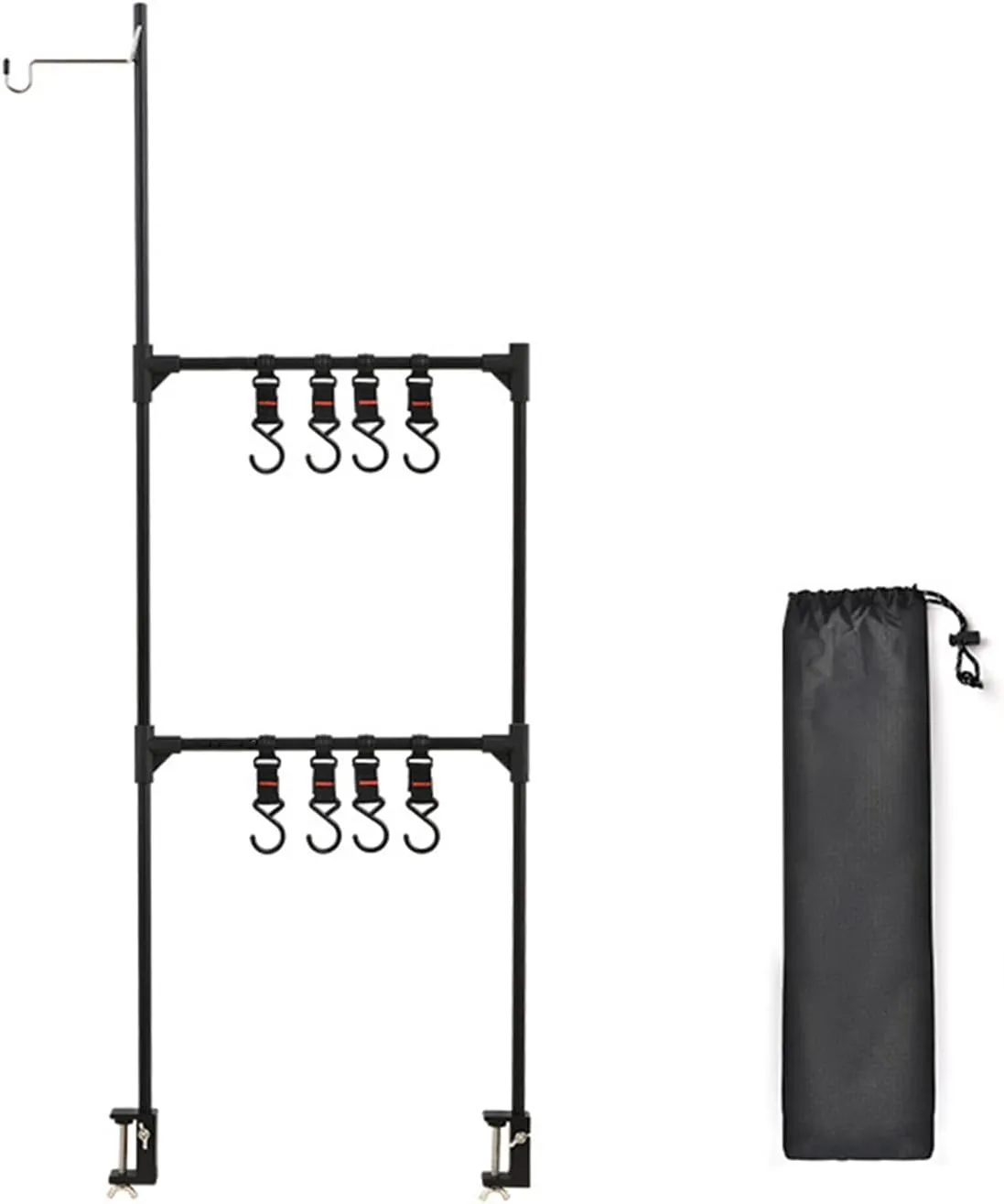 Camping Table Storage Rack Multifunctional Aluminum Table Stand with Lantern Stand Outdoor Portable Triangle Rack for Camping Hiking BBQ Courtyard Campfire Party Cookware Clothes Drying