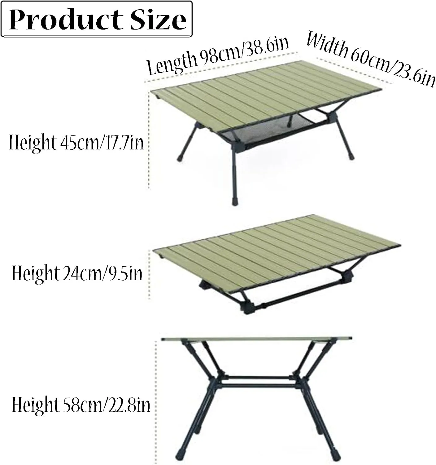 Camping Table with Storage Aluminum Camping Table Roll Up Tables for Camping with Carry Bag Multi-Purpose for Camping Hiking