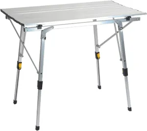 Camping Tables, Folding Table with Height Adjustable Legs, Aluminum Roll Up Table for Outdoor, Collapsible & Compact Garden Table with Carry Bag, Portable Table for Camp Garden Work Beach ( Color : Si