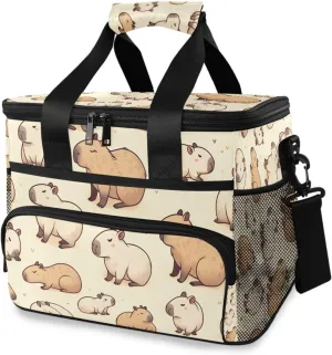 Capybaras Animal Forest Cooler Bag Insulated Cooler Soft Sided Cooler 24 Can Portable Picnic Bag Large Leakproof Lunch Bag Box for Beach Grocery Camping Travel Car Men Women