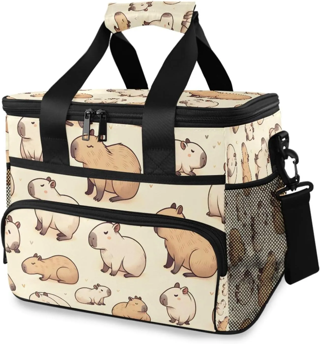 Capybaras Animal Forest Cooler Bag Insulated Cooler Soft Sided Cooler 24 Can Portable Picnic Bag Large Leakproof Lunch Bag Box for Beach Grocery Camping Travel Car Men Women
