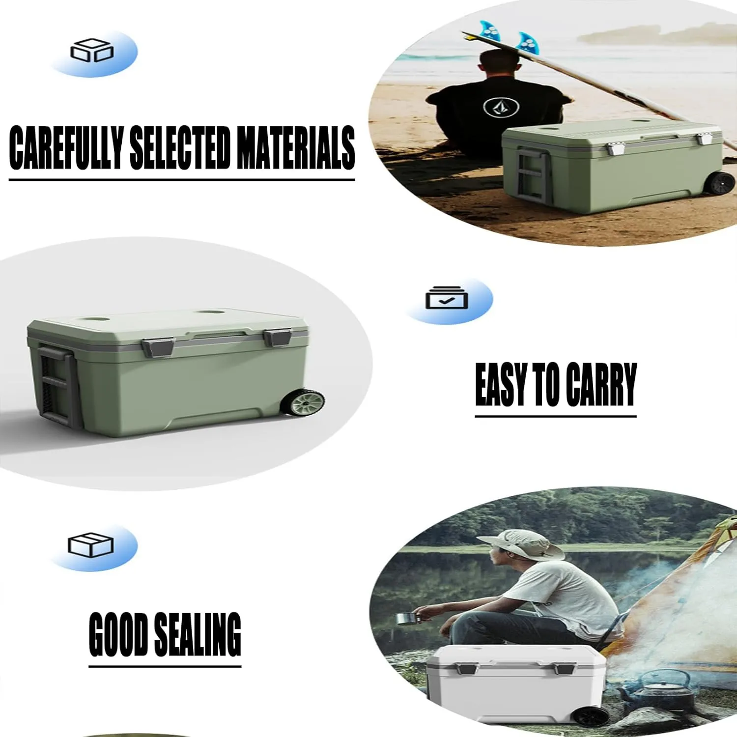 Car Camping Coolers for Acura Concept/Integra/MDX/RDX/TLX/ZDX/CDX/CSX/ILX, Waterproof Portable Cooler, Leak Proof Picnic Insulated Bag, Ultra-Light Premium Ice Chest Box,C-Blue-70L