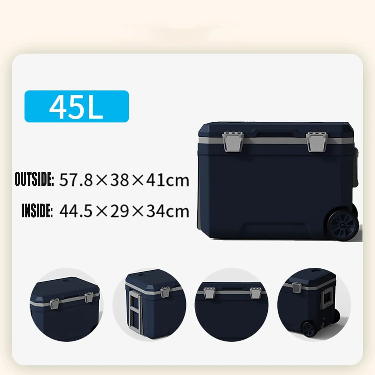 Car Camping Coolers for Ford Maverick/Mustang/Bronco Sports, Waterproof Portable Cooler, Leak Proof Picnic Insulated Bag, Ultra-Light Premium Ice Chest Box,C-Blue-45L