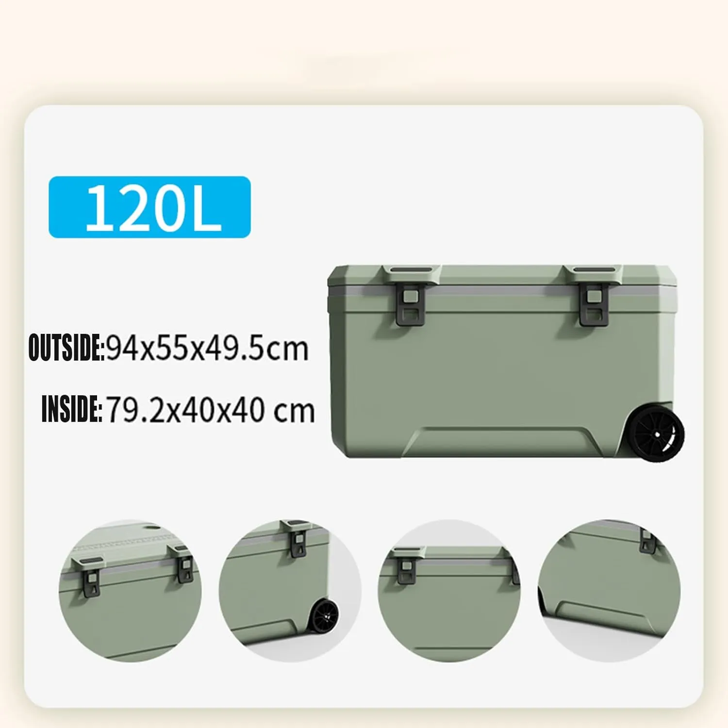 Car Camping Coolers for Toyota Auris/Avensis/Aygo/Carina/Celica/Corolla Verso, Waterproof Portable Cooler, Leak Proof Picnic Insulated Bag, Ultra-Light Premium Ice Chest Box,A-Green-120L
