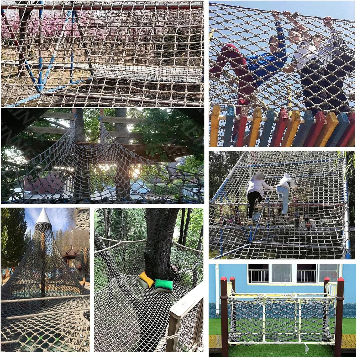 Cargo Climbing Net Outdoor Treehouse Polyamide Truck Trailer Nets Playground Safety Net Cargo Net Child Playground Climbing Netting,19.7 * 27.9ft