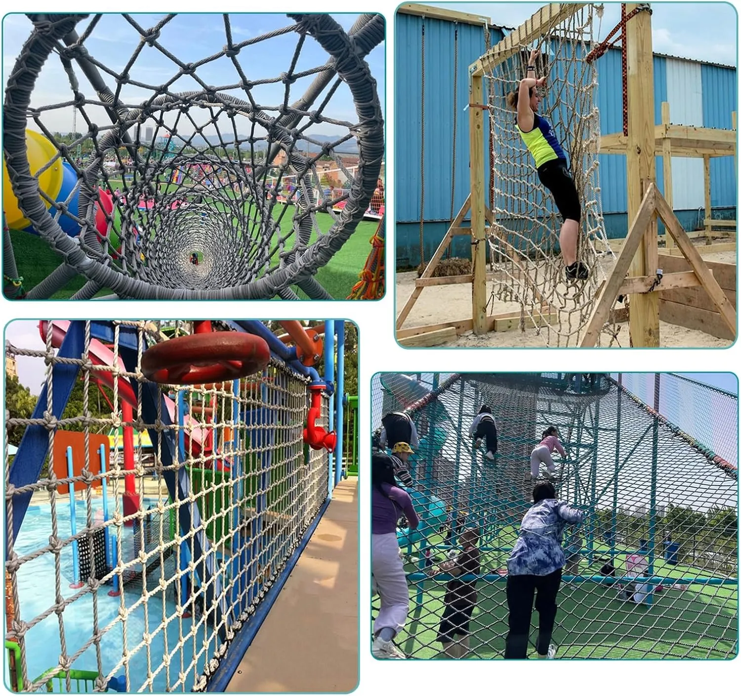 Cargo Climbing Net Outdoor Treehouse Polyamide Truck Trailer Nets Playground Safety Net Cargo Net Child Playground Climbing Netting,19.7 * 27.9ft