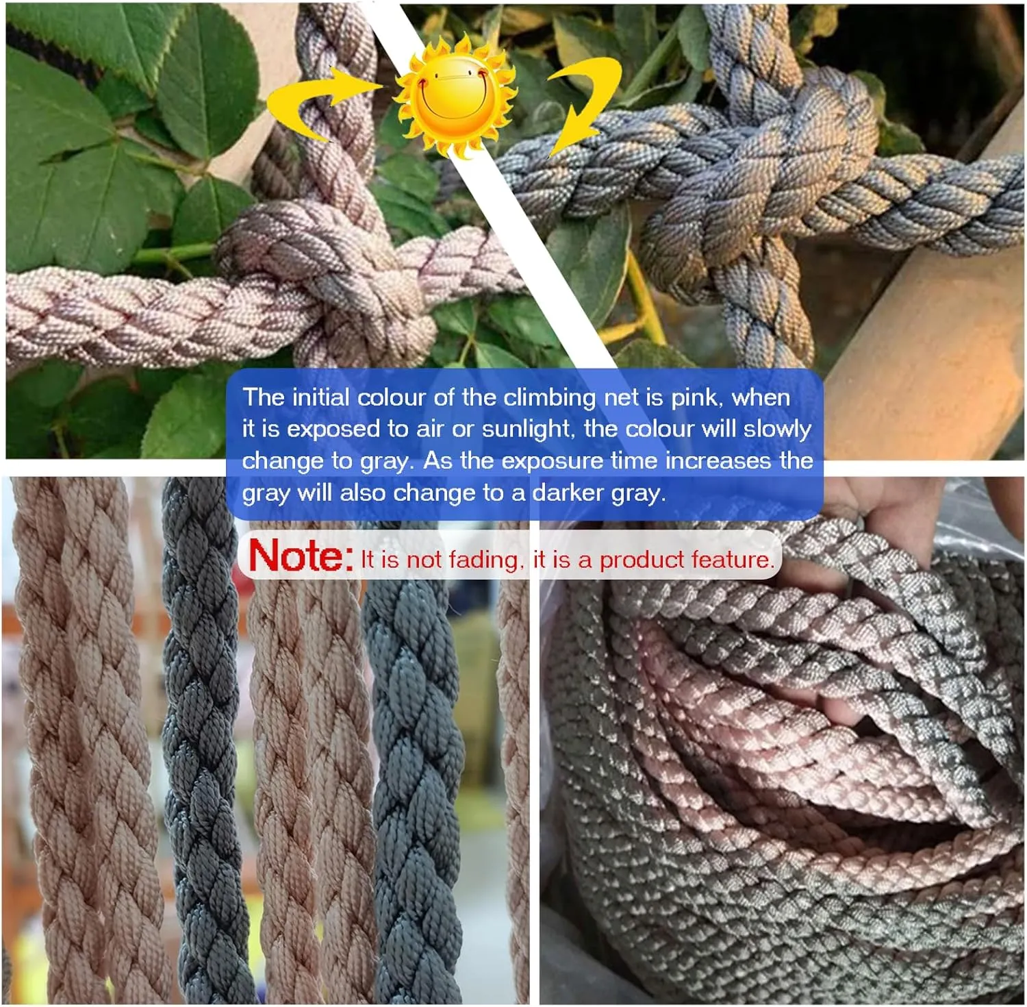 Cargo Climbing Net Outdoor Treehouse Polyamide Truck Trailer Nets Playground Safety Net Cargo Net Child Playground Climbing Netting,19.7 * 27.9ft