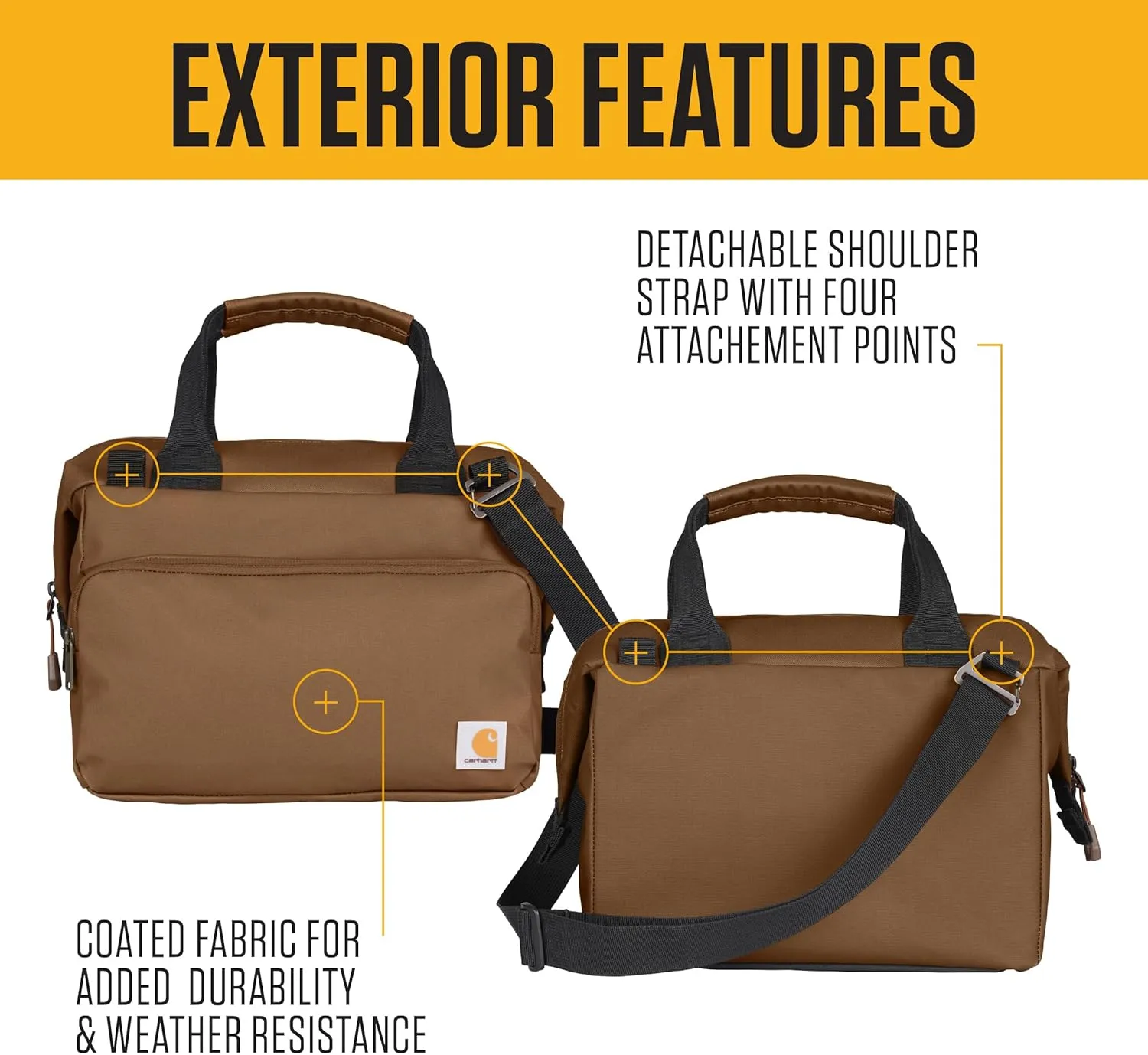 Carhartt Thick Foam Fully Insulated Cold Front Coolers, Premium Ice Retention, Durable Water Resistant Material W/Front Zippered Pocket