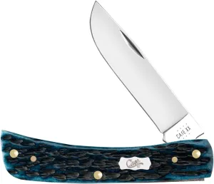 Case XX WR Pocket Knife Sod Buster Jr, Stainless Steel Blades, Length Closed: 3 5/8 Inches, Made in USA (MEDITERRANEAN BLUE BONE)