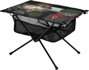 Cat in A Hat Sitting in A Car Portable Camping Table,Outdoor Folding Table,Beach Table,Suitable for Camping,Hiking,Picnic