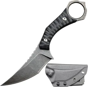 Ccanku C1152 Fixed Blade Knife, D2 Blade G10 Handle EDC Tool Knife for Outdoor Camping Hiking(Black)