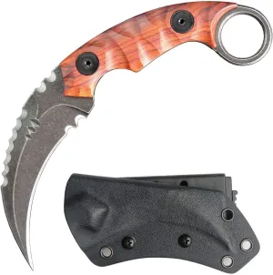 Ccanku C1691 Fixed Blade Knife D2 Steel G10 Handle 4 Inches,Outdoor Survival Claw Teeth Knife,Camping EDC Tools, Kydex Sheaths … …