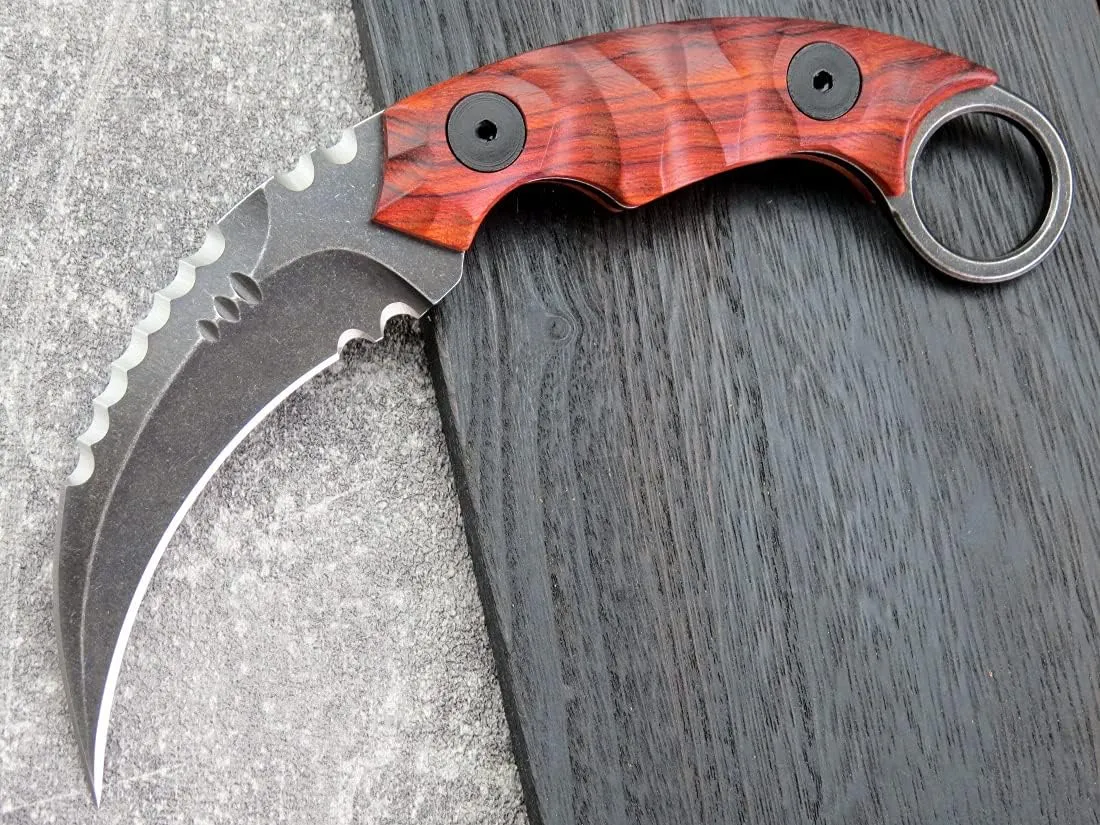 Ccanku C1691 Fixed Blade Knife D2 Steel G10 Handle 4 Inches,Outdoor Survival Claw Teeth Knife,Camping EDC Tools, Kydex Sheaths … …