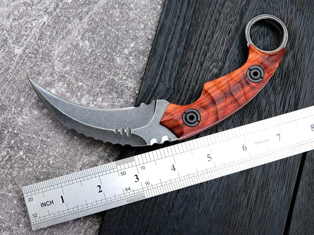 Ccanku C1691 Fixed Blade Knife D2 Steel G10 Handle 4 Inches,Outdoor Survival Claw Teeth Knife,Camping EDC Tools, Kydex Sheaths … …