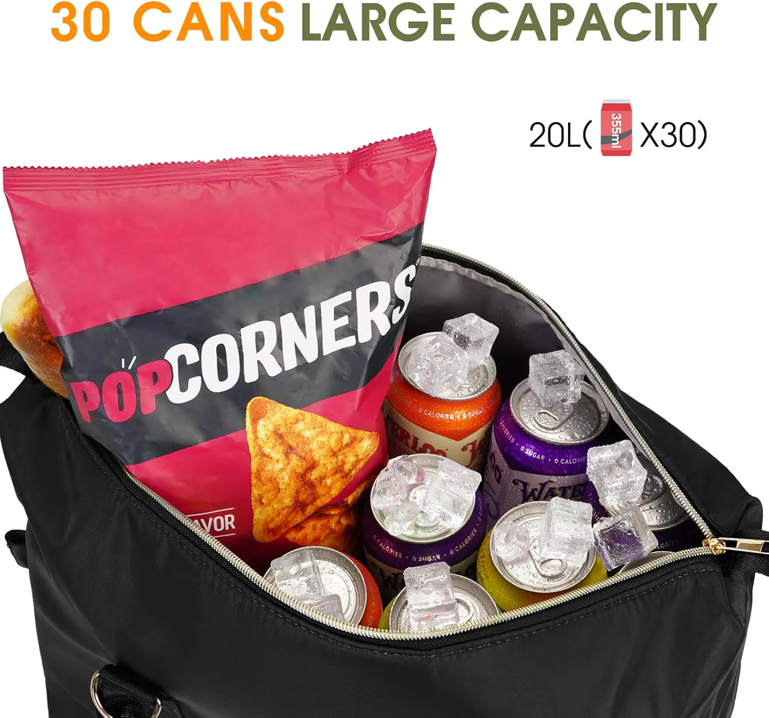 Ceneda Large Cooler Bag 40 Can Insulated Soft Cooler Leakproof Cooler Tote Bag Beach Travel Camping Lunch Bag for Women and Men