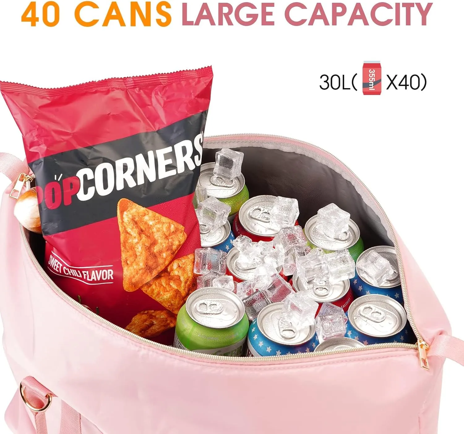 Ceneda Large Cooler Bag 40 Can Insulated Soft Cooler Leakproof Cooler Tote Bag Beach Travel Camping Lunch Bag for Women and Men