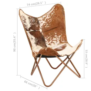 Chair Accent Chair with Powder Coated Iron Frame Genuine Goat Leather