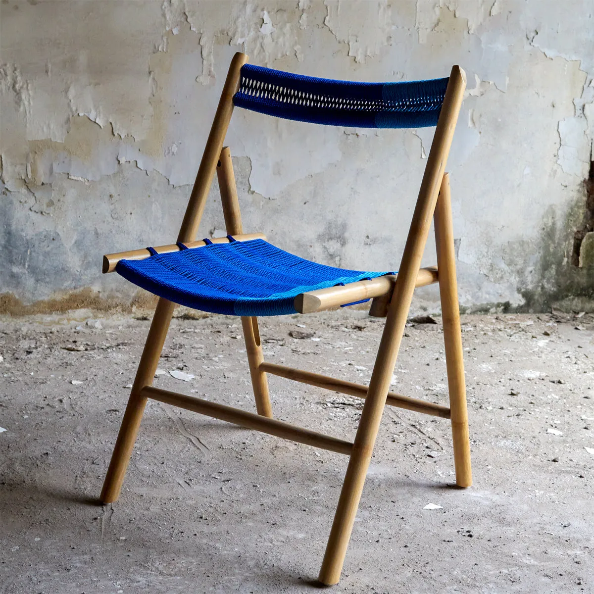 CHAMFER CHAIR NATURAL - GREEN BLUE