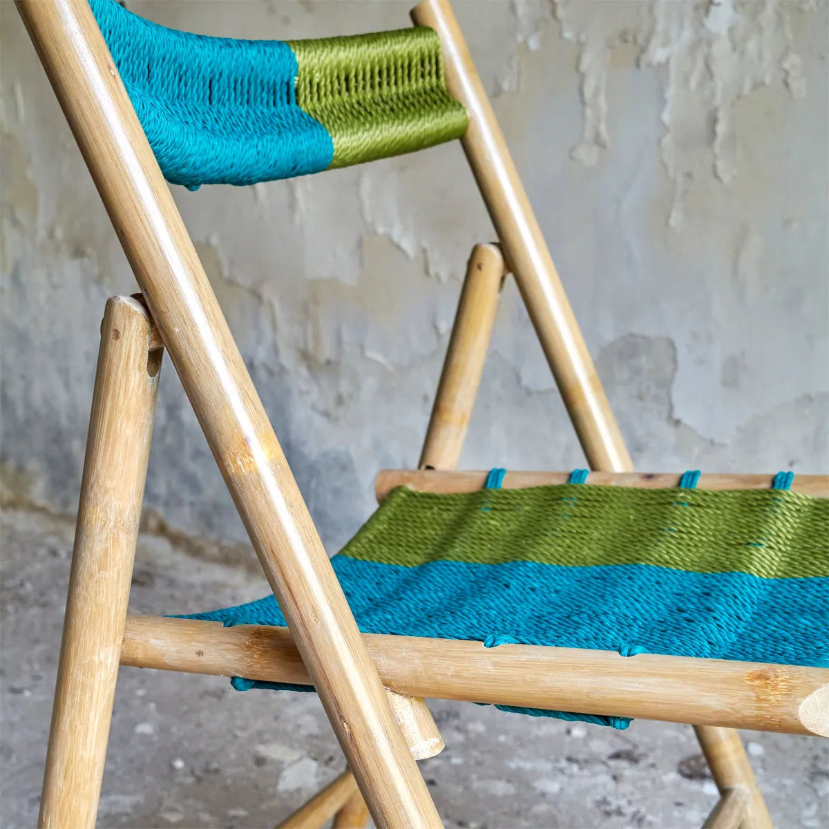 CHAMFER CHAIR NATURAL - GREEN BLUE