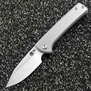 Chavez RCK9/ Scapegoat Street Titanium Handle Folding Knife Outdoor Camping EDC Tool Knife (Satin Tip Blade)