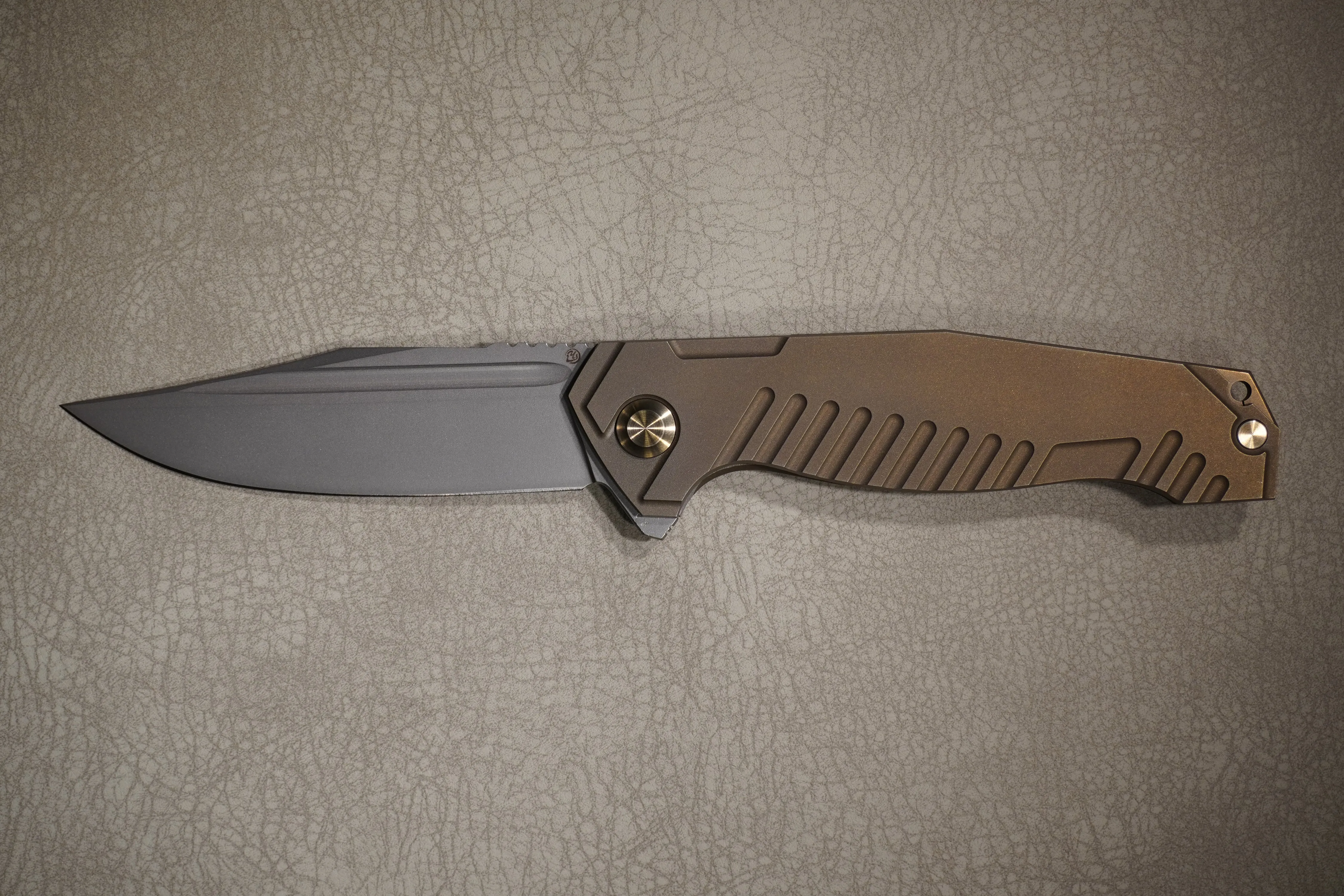 Cheburkov Knife Bear, Steel M390, Handle Bronze Anodized Titanium
