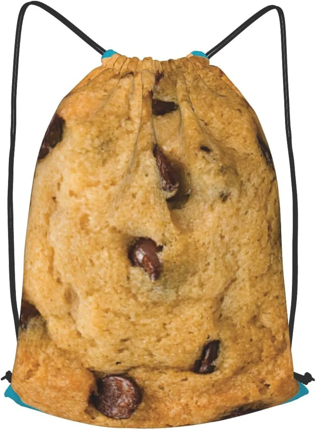 Chocolate Cookie Drawstring Cinch Backpack Polyester Sack Pack String Bag For Hiking Camping Adventure