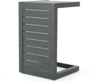 Christopher Knight Home Cape Coral Outdoor Aluminum C-Shaped Side Table, Grey