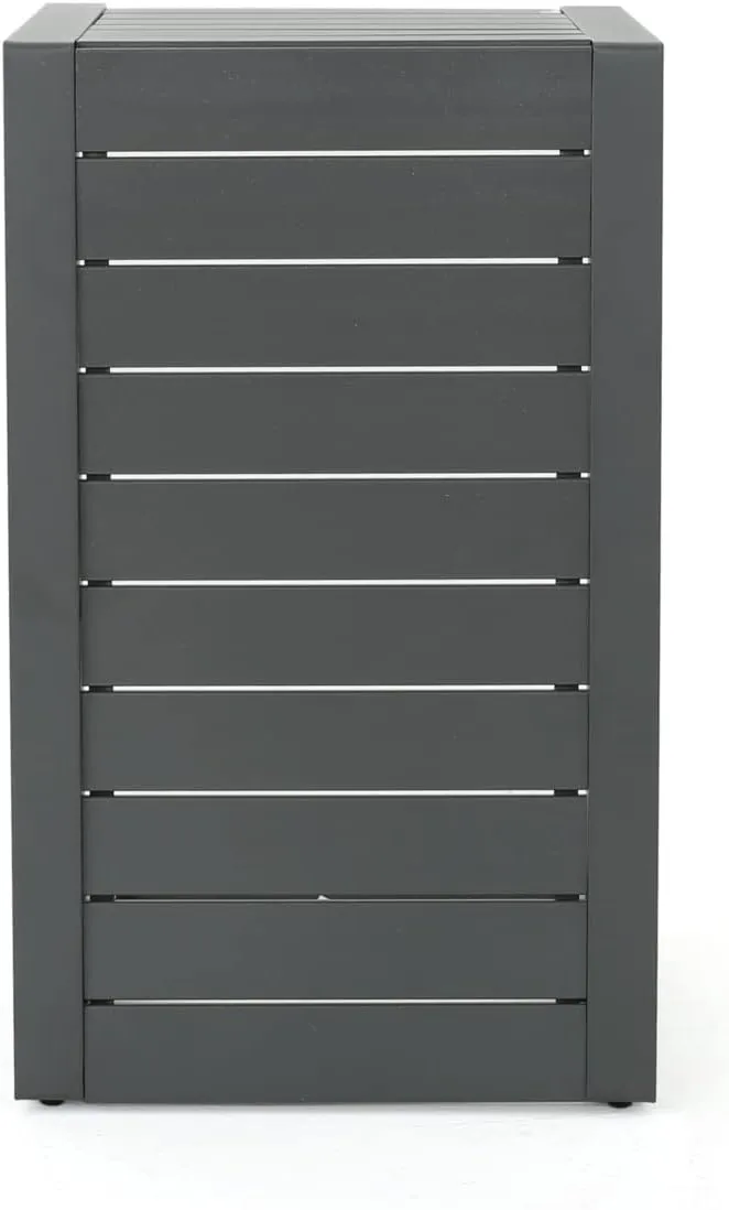 Christopher Knight Home Cape Coral Outdoor Aluminum C-Shaped Side Table, Grey